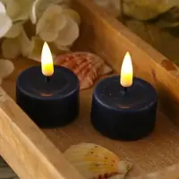Deluxe Home Art LED Teelichter MIA - realistische 3D Flamme - D: 4,1cm - mit Batterien - königsb...