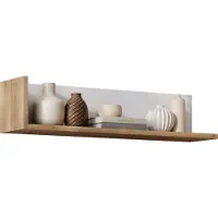 Die Möbelfundgrube Wandboard weiß Hochglanz - Eiche 120 cm - LYON