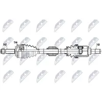 NTY Antriebswelle Vorderachse rechts 939 mm, Verzahnung Diff. 25 / Rad 27, ABS-Ring 46 Zähne