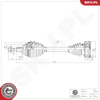 ESEN SKV 40SKV010 Antriebswelle Vorne Links für VW Golf VII Schrägheck (5G1, BQ1, BE1, BE2) GOLF VI (5K1) Golf V Schrägheck (1K1) TOURAN (1T1, 1T2)