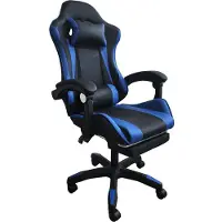 HTI Gamingstuhl Krit Relax, Kunstleder Schwarz, ergonomisch mit Kopf- & Lordosenstütze, 100 kg, Kippfunktion, ausziehbare Fußstütze