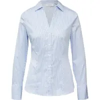 Comma Bluse Feminine Baumwollbluse mit Kragen und V-Ausschnitt