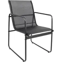 Mojawo Outdoorstuhl Gartenstuhl Lounge Sessel Vollstahl Textilen Schwarz