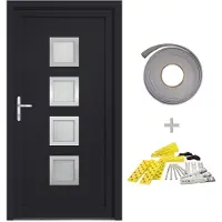 vidaXL Haustür Anthrazit 98x208 cm PVC