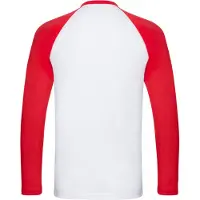 Fruit Of The Loom - "Baseball" T-Shirt für Herren Langärmlig (Weiß/Rot)