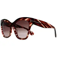 Tom Ford Elvira FT1217 55T farbige Sonnenbrille in Havanna-Bordeaux mit Farbverlauf