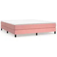 Syfax Boxspringbett mit Matratze Rosa 160x200 cm Samt