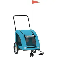 vidaXL Fahrradanhänger Hunde Blau Oxford-Gewebe und Eisen