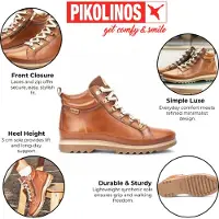 Pikolinos Damen Brandy Brown Leder Ankle Sneakers Boots - Vigo