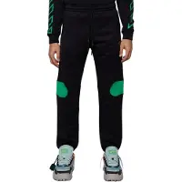 OFF-WHITE Green Diag Outline Design Schwarze Jogginghose mit Bundchen