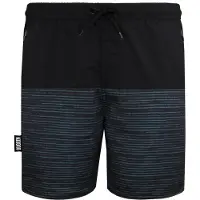 Guggen Mountain Herren Badehose mit Muster Streifen Grün Schwarz