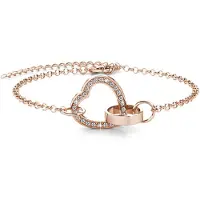 MYC Paris Verschlossenes Herz-Armband - Rose Gold und Kristall