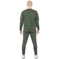 MYT Herren-Trainingsanzug mit Rundhalsausschnitt und Stickerei-Logo in Khaki
