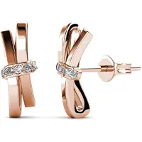 MYC Paris Leuchtende Schleifenohrringe - Roségold und Kristall