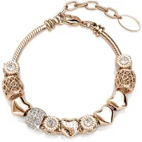 MYC Paris Strahlende Charm-Armbänder – Roségold und Kristall