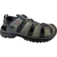 Keen Sandale "TARGHEE III S", Herren, Gr. 45, grau (grau, schwarz), Leder, Schuhe Sandale