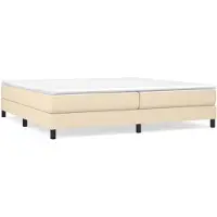 Syfax Boxspringbett mit Matratze Creme 200x200 cm Stoff