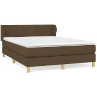 Syfax Boxspringbett mit Matratze Dunkelbraun 140x200 cm Stoff