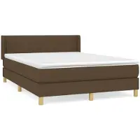 Syfax Boxspringbett mit Matratze Dunkelbraun 140x200 cm Stoff