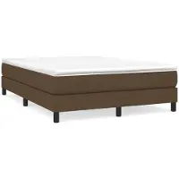 Syfax Boxspringbett mit Matratze Dunkelbraun 140x200 cm Stoff