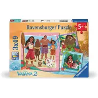 Ravensburger Kinderpuzzle 3x49 Teile - Disney Vaiana 2 - Auf, zu neuen Abenteuern