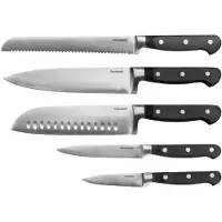 Hanseatic Messer-Set "PREMIUM, 5-teilig" mit schwarzen Griffen, mit Nieten