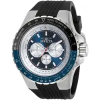Invicta Aviator 32916 Herrenuhr - Quarzwerk - Edelstahl mit blauem Zifferblatt - 50 mm