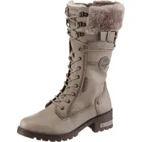 Mustang Damen Stiefel mit Reißverschluss und Plüsch 15M0082003, Größe:40 EU, Farbe:Weiß