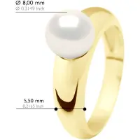 ATELIERS SAINT GERMAIN Armreifring – Gelbgold – echte Süßwasser-Zuchtperle, rund 8–9 mm