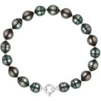 ATELIERS SAINT GERMAIN Armband echte Tahiti-Zuchtperlen, eingekreist, 9-10 mm