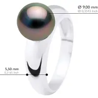 ATELIERS SAINT GERMAIN Armreif-Ring-Masse – echte Tahiti-Zuchtperlen rund 9–10 mm