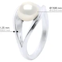 ATELIERS SAINT GERMAIN Ring echte Süßwasser-Zuchtperle Knopf 8-9 mm