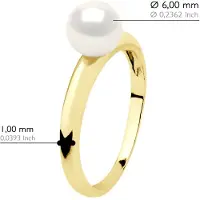 ATELIERS SAINT GERMAIN Armreifring – Gelbgold – echte Süßwasser-Zuchtperle, rund 6–7 mm