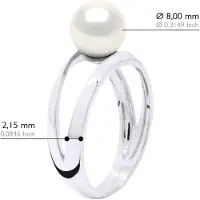 ATELIERS SAINT GERMAIN Ring – Weißgold 375 – echte Süßwasser-Zuchtperle, rund 8–9 mm