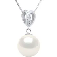 ATELIERS SAINT GERMAIN Anhänger Double Knot Weißgold – Diamanten 0,03 ct – echte Süßwasser-Zuchtperle rund 10–11 mm