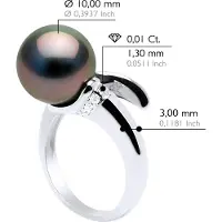 ATELIERS SAINT GERMAIN Ringschmuck Prestige Spirale – Diamanten 0,10 ct – echte Tahiti-Zuchtperle rund 10–11 mm