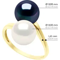 ATELIERS SAINT GERMAIN Armreifring You & Me – Gelbgold – 2 echte Süßwasser-Zuchtperlen rund 8–9 mm