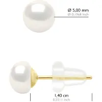 ATELIERS SAINT GERMAIN Ohrringe aus echten Süßwasser-Zuchtperlen, Knopfgröße 5–6 mm