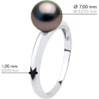 ATELIERS SAINT GERMAIN Armreif-Ring, echte Tahiti-Zuchtperle, rund, 7,5–8 mm – Weißgold