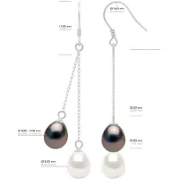 ATELIERS SAINT GERMAIN Hängende Ohrringe – 2 echte Zuchtperlen, oval, 8–9 mm