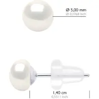ATELIERS SAINT GERMAIN Ohrringe aus echten Süßwasser-Zuchtperlen, Knopfgröße 5–6 mm