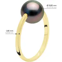 ATELIERS SAINT GERMAIN Armreifring – Gelbgold – echte Tahiti-Zuchtperle, rund, 8–9 mm