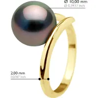 ATELIERS SAINT GERMAIN Armreifring – Gelbgold – echte Tahiti-Zuchtperle, rund, 10–11 mm