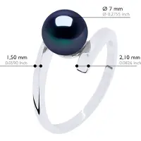 ATELIERS SAINT GERMAIN Armreif-Ring, echte Süßwasser-Zuchtperle, rund, 7–8 mm