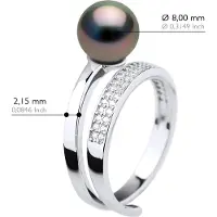 ATELIERS SAINT GERMAIN Ringschmuck - Echte Tahiti-Zuchtperle, rund 8-9 mm