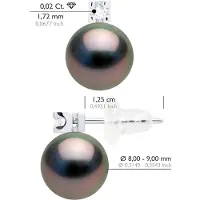 ATELIERS SAINT GERMAIN Ohrringe Prestige – Diamanten 0,04 ct – in Weißgold 750 und echten Tahiti-Zuchtperlen rund 8–9 mm