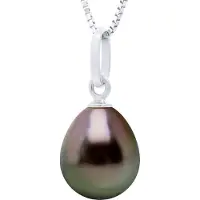 ATELIERS SAINT GERMAIN Anhänger Gelenkfaden Weißgold 750 und echte Tahiti-Zuchtperle Birne 8-9 mm