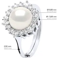 ATELIERS SAINT GERMAIN Ringschmuck - Echte Süßwasser-Zuchtperle, rund 8-9 mm