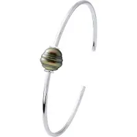 ATELIERS SAINT GERMAIN Armreif – Silber 925 – echte Tahiti-Zuchtperle, eingekreist, 9–10 mm
