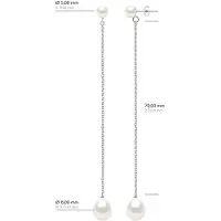 ATELIERS SAINT GERMAIN Doppelte Ohrringe aus Weißgold – echte Süßwasser-Zuchtperlen, Knopf 5–6 mm + Birne 8–9 mm